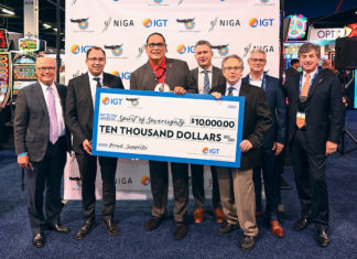 Spirit of Sovereignty Slot Tournament Raises $24,000 to Benefit Native Youth IGA_IGT-Check-Presentation