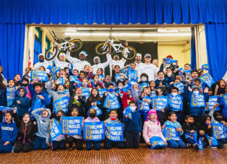Pechanga, LA Chargers Surprise Elementary Children With New Bikes for Christmas Pechanga LA Chargers Bikes for Kids