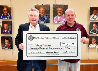 Choctaw Nation Awards $78,200 to Bryan County Communities Choctaw City of Durant donation