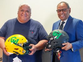 Twenty-Nine Palms Band of Mission Indians Donates Helmets, Uniforms to Coachella Valley Schools Twenty-Nine Palms helmet donation
