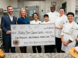 Chumash Casino Raises $10,000 for Ridley-Tree Cancer Center Chumash Project Pink 2023 check presentation