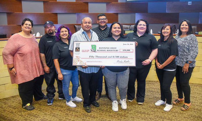 Morongo BHS Boosters donation