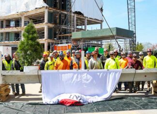 Oneida Indian Nation Holds Topping Ceremony for Crescent Hotel Oneida Turning Stone beam raising