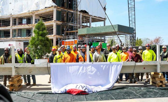 Oneida Turning Stone beam raising
