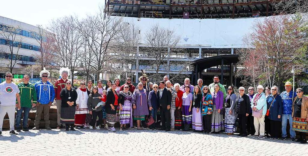 Oneida Turning Stone topping ceremony