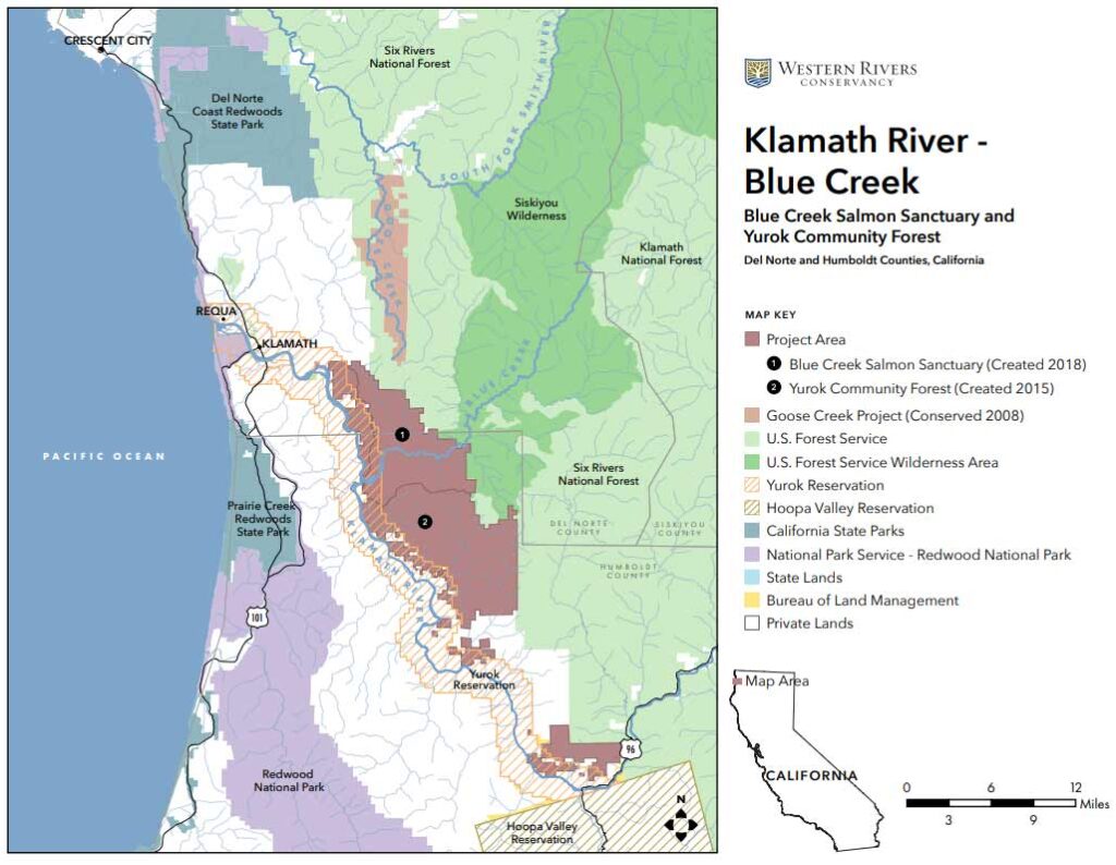Klamath River Blue Creek map
