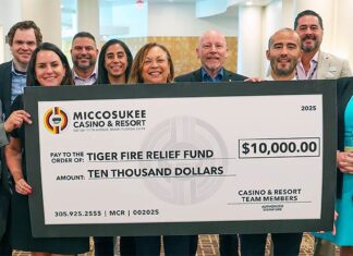 Miccosukee Donates $10,000 to Fire Relief Fund Miccosukee $10K Fire Relief