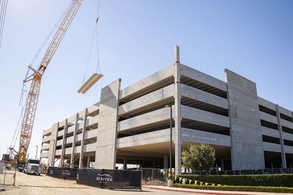 Sky River_parking garage topping off