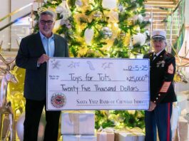 Chumash Donates $25,000 to Central Coast Toys for Tots Campaign Chumash_Toys for Tots 2025
