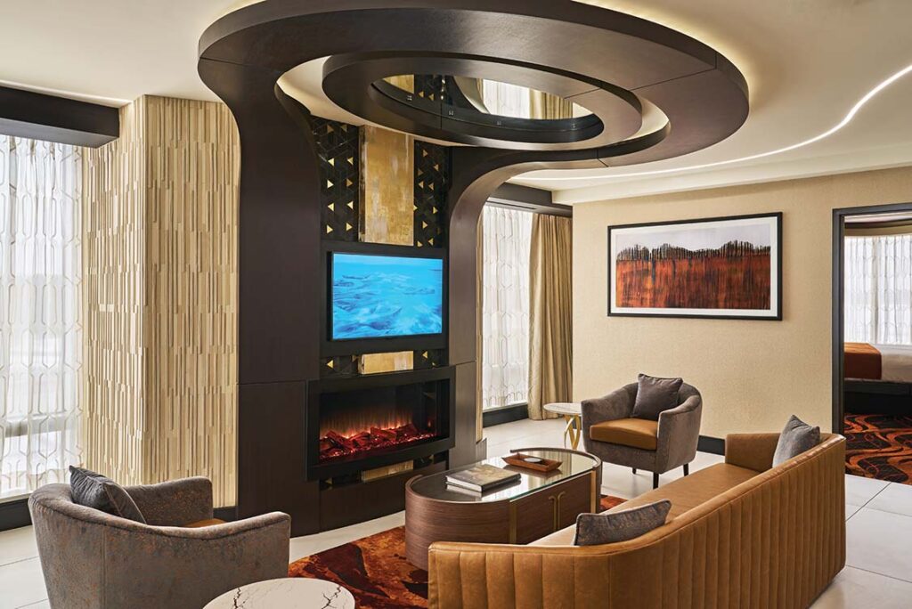 FireKeepers Hotel suite living room