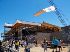 Redding Rancheria Raises Final Beam on Health Village health beam raising_ReddingRancheria_REVG